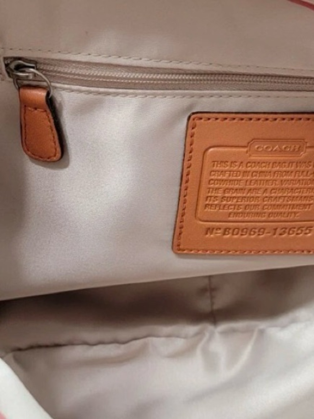 Coach Ali Hobo Tangerine Leather Shoulder Bag with Signature Charm - Picture 6 of 12